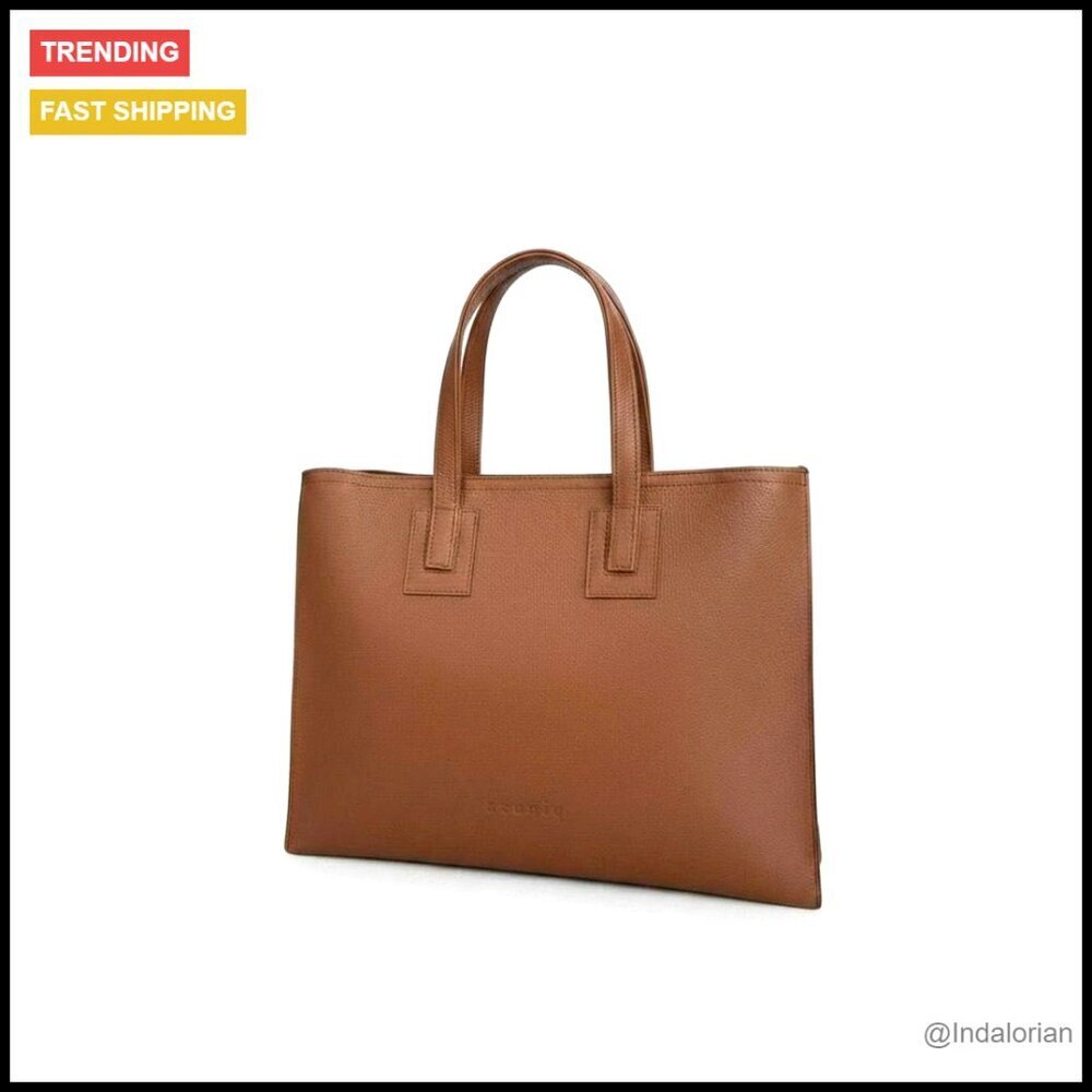 Genuine Leather Tote Bag Large Work Handbag Elegant Business Purse